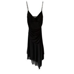 Trixxi 💎 Crystal Strap Party Dress 🌹 Black L NWT